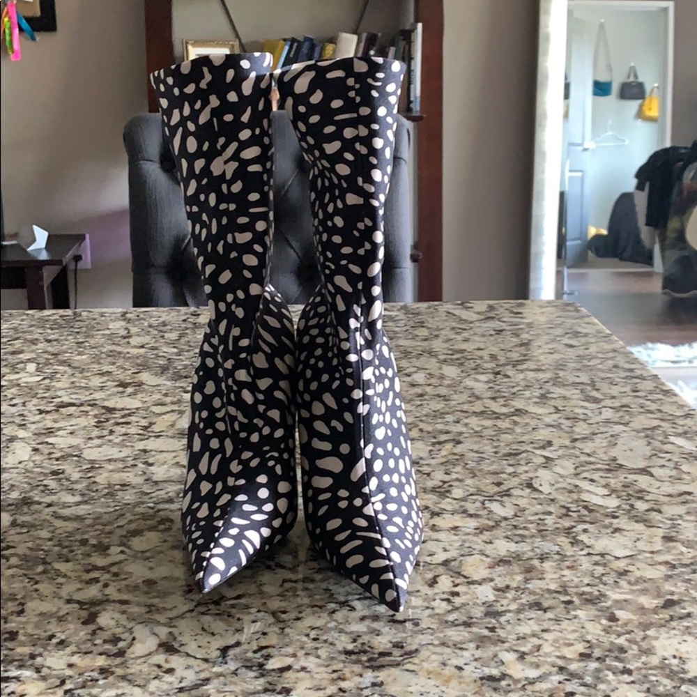 Animal print booties heels
